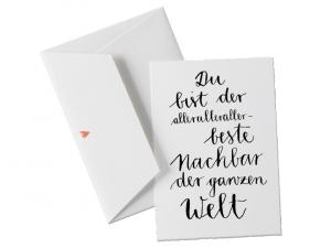 grußkarte,glückwunsch,postkarte,dankeskarte,dankeschön,nachbar,nachbarn,danksagung,geburtstag,dankeschön,dankeskarten,bütte,edel,schlicht,design,kalligrafie