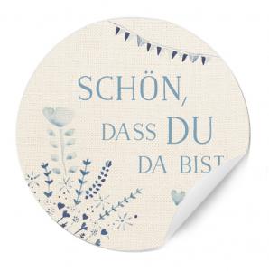 Schön, dass du da bist Sticker Hochzeit Gastgeschenk