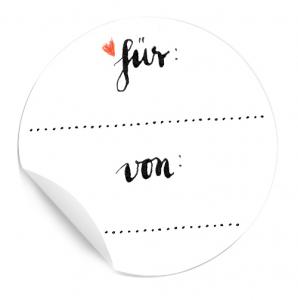 Für Von Geschenkaufkleber mit Herz zum Verpacken Beschriften von Geschenken weiß rund 4cm