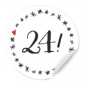 Adventskalenderzahlen Sticker Grau mit Sternen Teenager Erwachsene schlicht