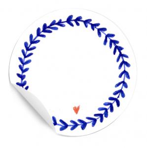 freitext, selbst beschriften, blau weiß, blumen, blumenornament, herz, namenssticker, namensetiketten, namensschild
