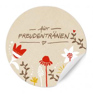 Creme Beige Freudentränen Aufkleber für Taschentücher, Hochzeit Gastgeschenke