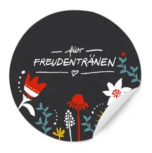 Bunte Freudentränen Aufkleber für Taschentücher, Hochzeit Gastgeschenke