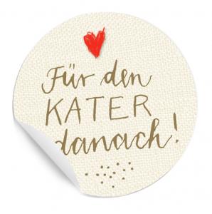 Gastgeschenk Sticker Hochzeit Creme Party Survival Pack creme hell beige leinen