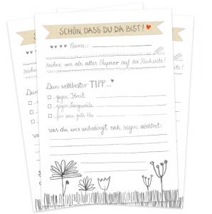 Partyspiel für die Hochzeit im schönen floralen Design