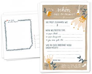 Partyspiel für die Hochzeit im schönen floralen Design, Beige