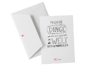 Originelle Grußkarte zum Entschuldigen im Typografie Design mit Umschlag