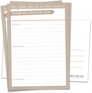 Rezeptideen für 52 Wochen mit originellem Rezeptkarten Hochzeitsspiel, Beige
