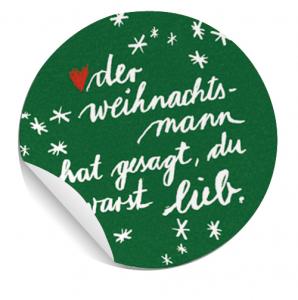 witzige Weihnachtssticker Weihnhactsdeko weihnachtsmann grün